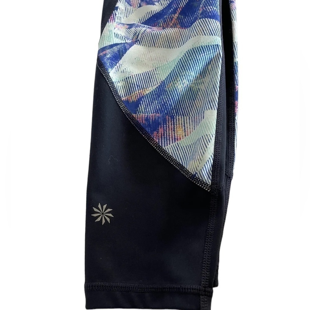 ATHLETA Leggings Navy Blue Small Back Zip Pocket Excellent Condition - Picture 3 of 7